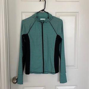 Cute jacket in bright green and black stripes